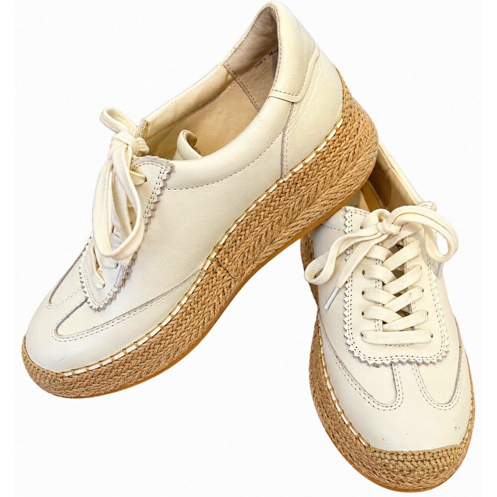Dolce Vita Jaja Women Lace-Up White Espadrille Platform White Sneakers 8